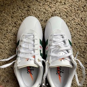 Nike Women's Cortez Spikeless White George Green Golf Shoes